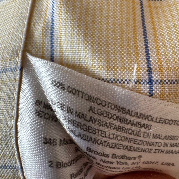 Brooks Brothers Yellow Casual Button Down Shirt - Picture 4 of 4